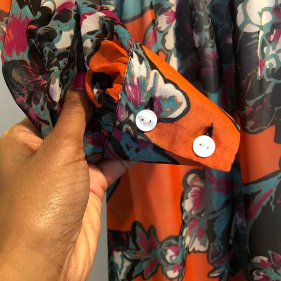 Orange Floral Maxi Dress - Picture 4 of 7